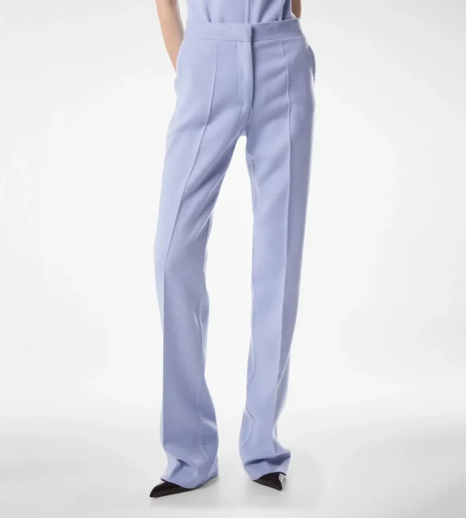 Dubbele lichtgewicht wollen rechte broek Dubbele lichtgewicht wollen rechte broek