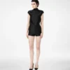 Dubbele zijden duchesse playsuit met uitsnijding