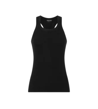 Fijn merino ribbelvest met racerback voor heren