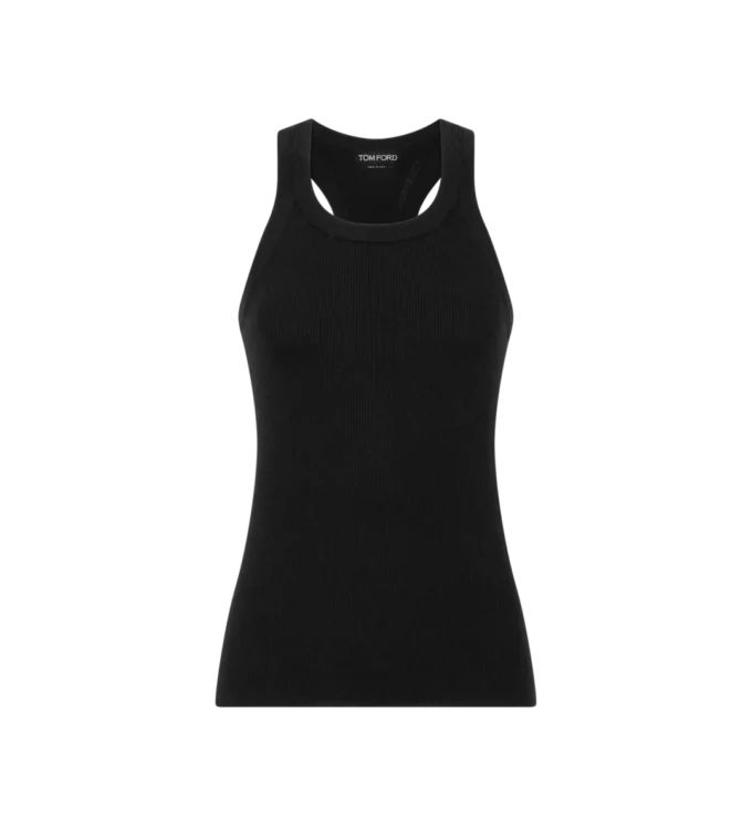 Fijn merino ribbelvest met racerback voor heren