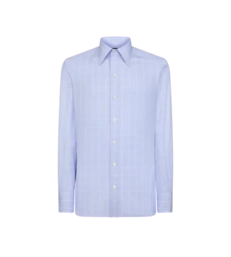Fijn Prince of Wales slim fit overhemd