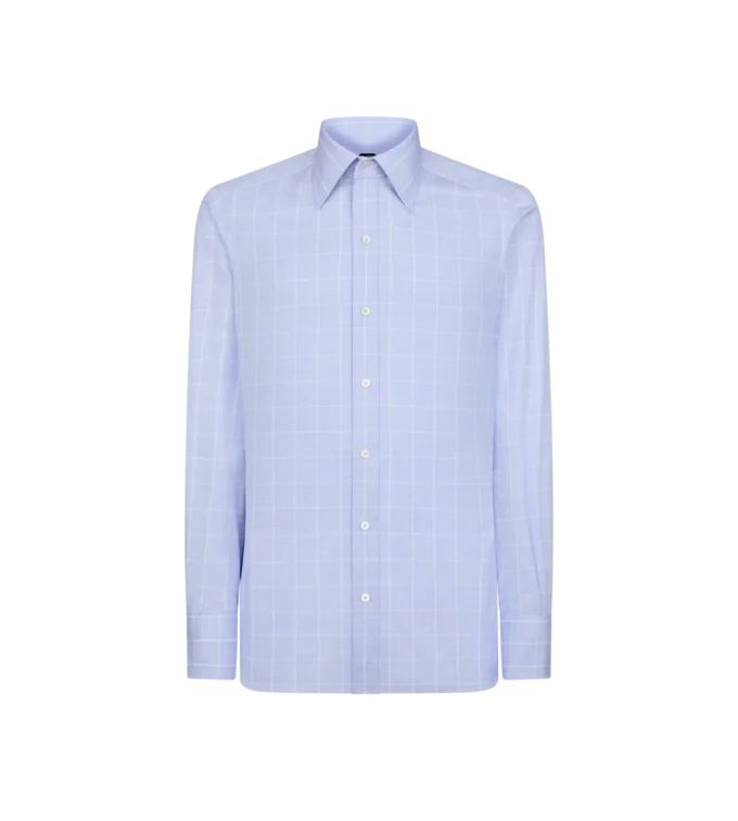 Fijn Prince of Wales slim fit overhemd