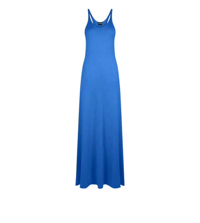 Fijne merino mouwloze lange tanktopjurk
