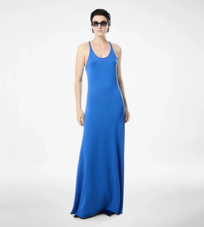 Fijne merino mouwloze lange tanktopjurk