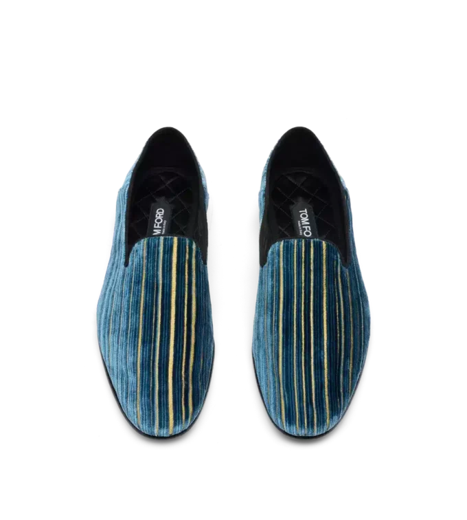 Fluwelen jacquard Steven-slipper