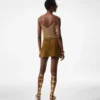 Fluwelen suède minirok met D-ringdetails