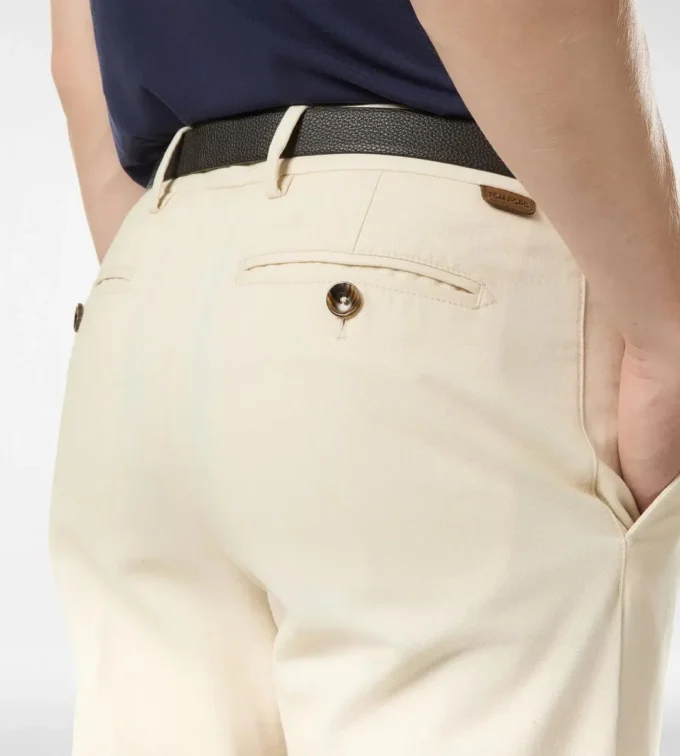 Geborstelde katoenen chino