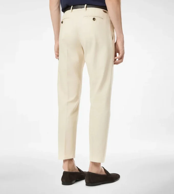 Geborstelde katoenen chino