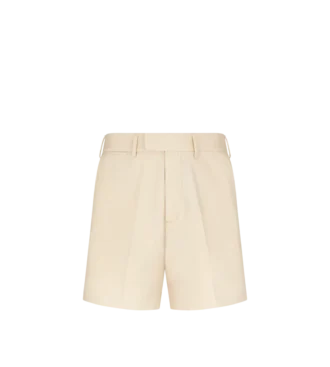 Geborstelde katoenen drill tailored shorts