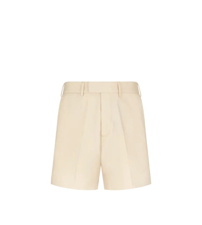 Geborstelde katoenen drill tailored shorts