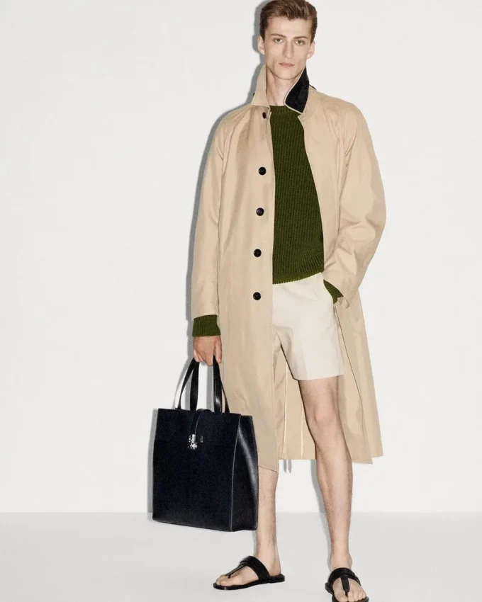 Geborstelde katoenen drill tailored shorts