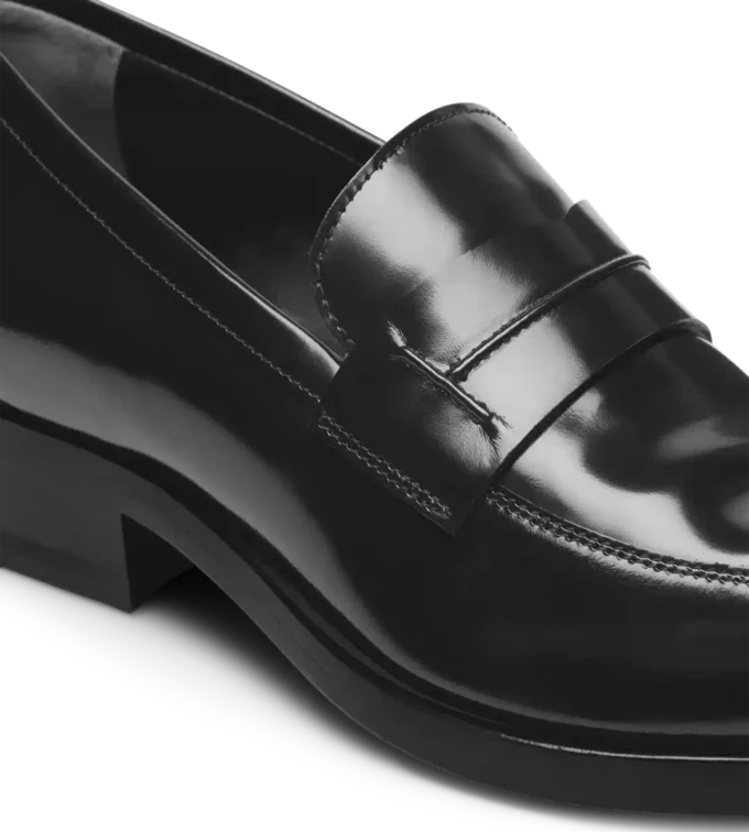 Geborstelde leren Eva-loafer Geborstelde leren Eva-loafer