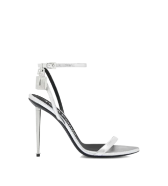 Gelamineerde nappa lederen Padlock Pointy Naked Sandal