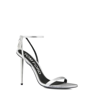 Gelamineerde nappa lederen Padlock Pointy Naked Sandal