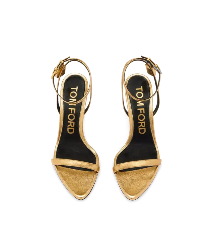 Gelamineerde nappa lederen padlock puntige sandalen 85 mm Gelamineerde nappa lederen padlock puntige sandalen 85 mm