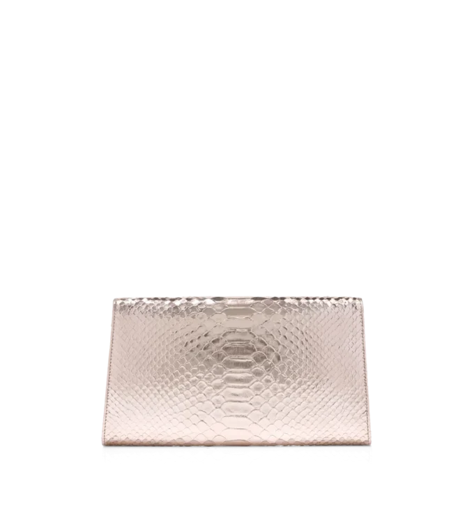 Gelamineerde Python Nobile-clutch met stempelmotief