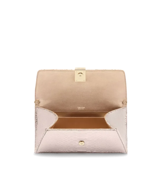 Gelamineerde Python Nobile-clutch met stempelmotief
