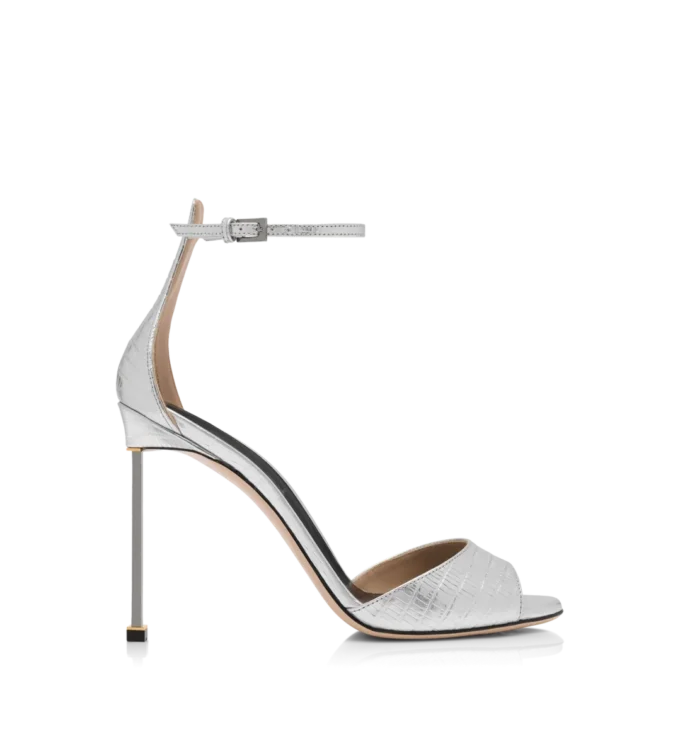 Gelamineerde sandalen met enkelbandje en print van Tejus Spire