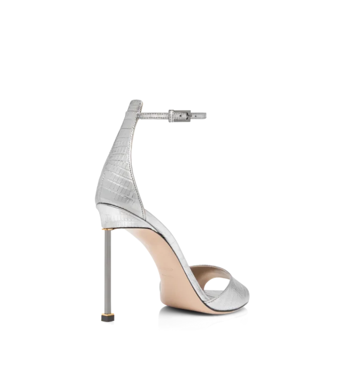 Gelamineerde sandalen met enkelbandje en print van Tejus Spire