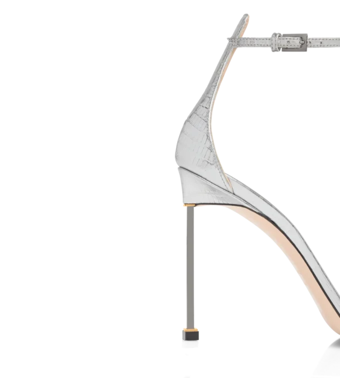 Gelamineerde sandalen met enkelbandje en print van Tejus Spire