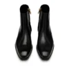 Gepolijste leren Elkan-laars met rits