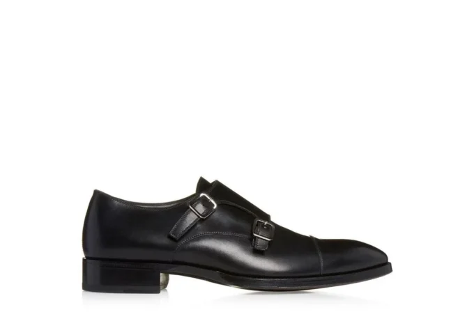Gepolijste leren Elkan monk strap
