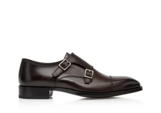 Gepolijste leren Elkan monk strap