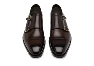 Gepolijste leren Elkan monk strap