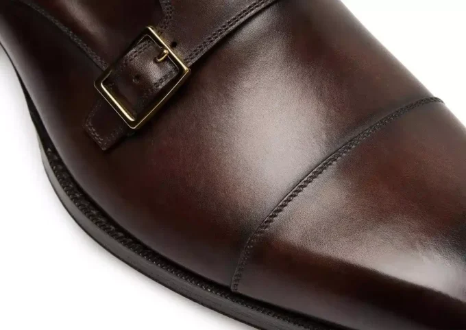 Gepolijste leren Elkan monk strap