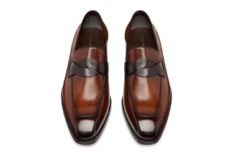 Gepolijste leren Elkan Twisted Band Loafer