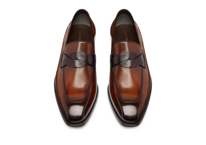 Gepolijste leren Elkan Twisted Band Loafer