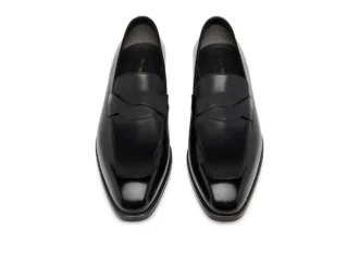 Gepolijste leren Elkan Twisted Band Loafer