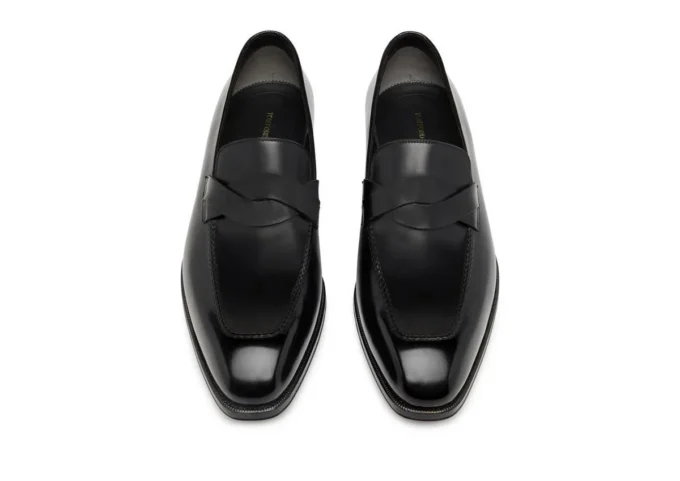 Gepolijste leren Elkan Twisted Band Loafer