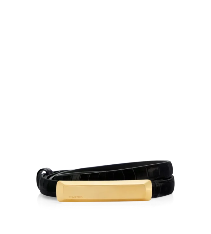 Gestempeld krokodillenleer 15 mm riem