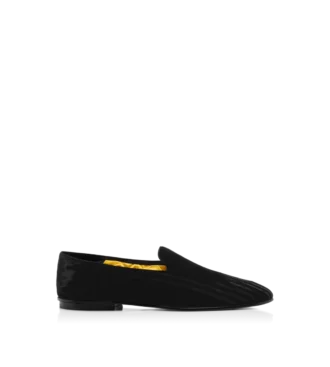 Gestreepte fluwelen Steven-slipper