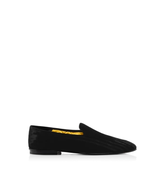 Gestreepte fluwelen Steven-slipper