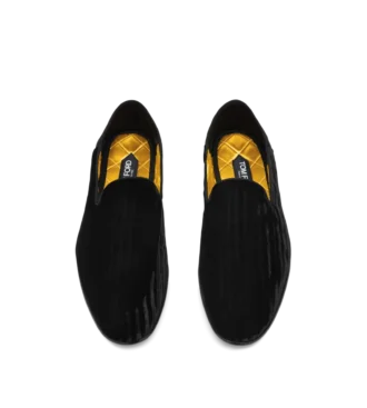 Gestreepte fluwelen Steven-slipper