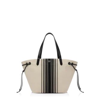 Gestreepte jacquard grote draagtas
