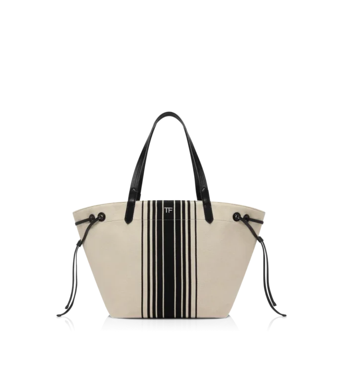 Gestreepte jacquard grote draagtas Gestreepte jacquard grote draagtas