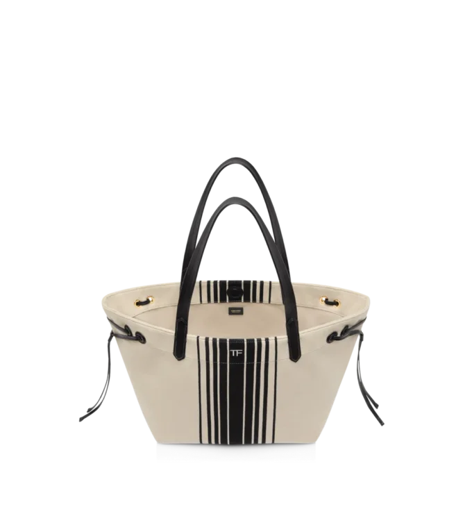 Gestreepte jacquard grote draagtas Gestreepte jacquard grote draagtas