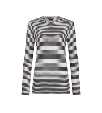 Gestreepte T-shirt met lange mouwen en geborduurd logo in dezelfde kleur