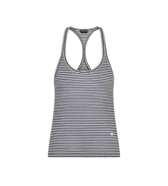 Gestreepte tanktop met ton-sur-ton geborduurd TF-logo