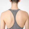 Gestreepte tanktop met ton-sur-ton geborduurd TF-logo