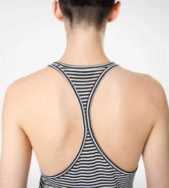 Gestreepte tanktop met ton-sur-ton geborduurd TF-logo
