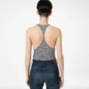 Gestreepte tanktop met ton-sur-ton geborduurd TF-logo
