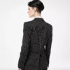 Gestreepte wollen katoenen Barathea jas met enkele knoopsluiting Gestreepte wollen katoenen Barathea jas met enkele knoopsluiting