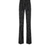 Gestreepte wollen katoenen Barathea relaxte geplooide rechte broek Gestreepte wollen katoenen Barathea relaxte geplooide rechte broek