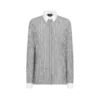Gestreepte zijden blouse met contrasterende details Gestreepte zijden blouse met contrasterende details