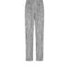 Gestreepte zijden pyjamabroek met biezen Gestreepte zijden pyjamabroek met biezen