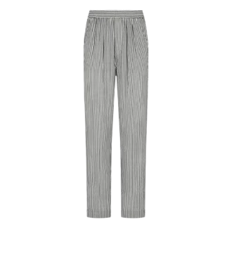 Gestreepte zijden pyjamabroek met biezen